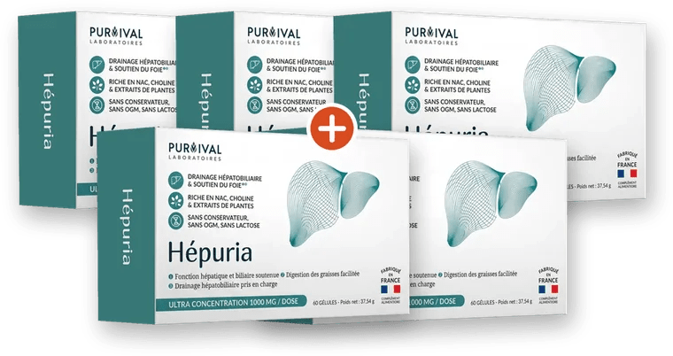 3 boîtes Hépuria achetées et 2 boîtes offertes