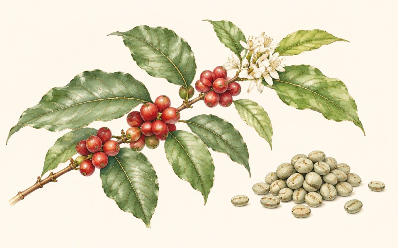 Illustration : Grains de café vert
